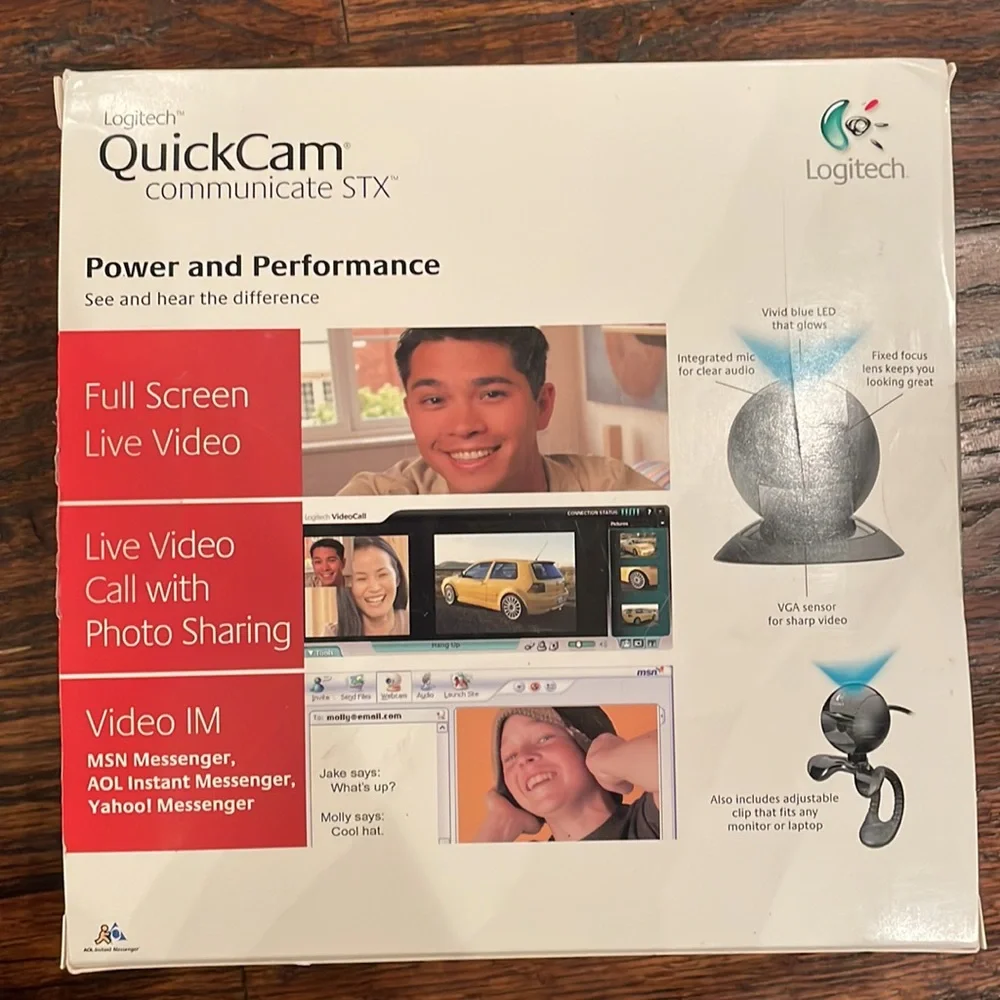 NEW Open Box Logitech QuickCam Communicate STX Desktop Laptop Webcam Cam Camera